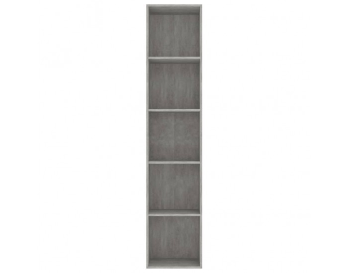 Sonata Библиотека, бетонно сива, 40x30x189 см, ПДЧ