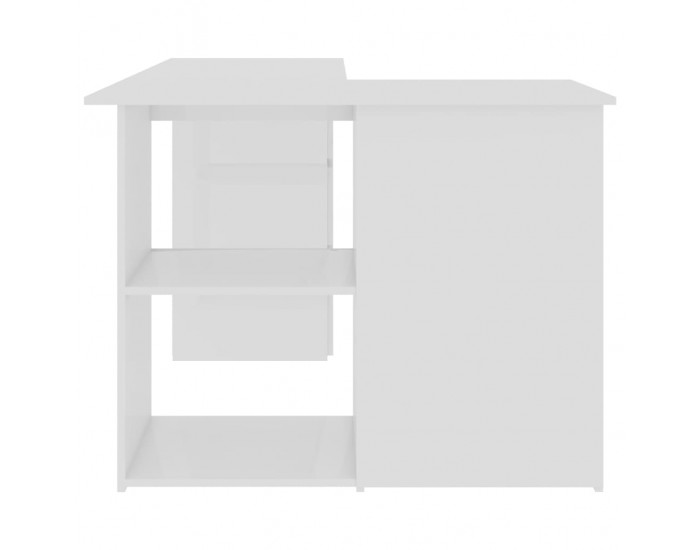 Sonata Ъглово бюро, бял гланц, 145x100x76 см, ПДЧ