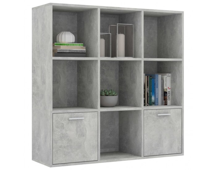 Sonata Библиотека, бетонно сива, 98x30x98 см, ПДЧ