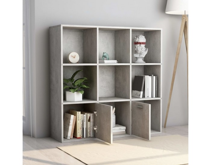 Sonata Библиотека, бетонно сива, 98x30x98 см, ПДЧ
