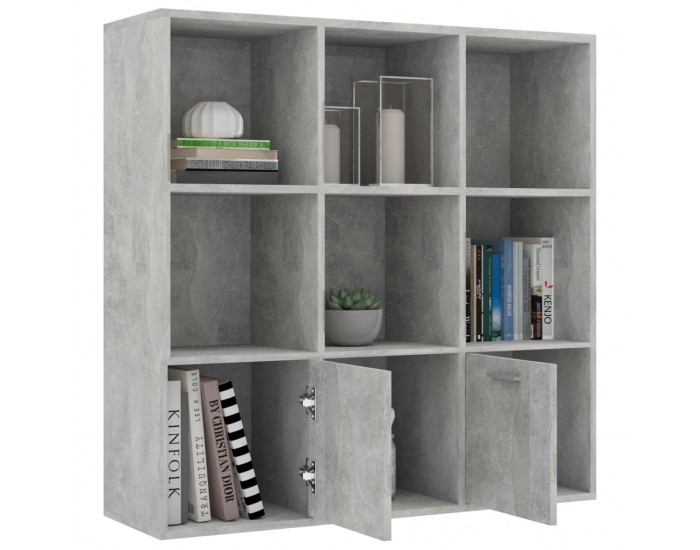 Sonata Библиотека, бетонно сива, 98x30x98 см, ПДЧ