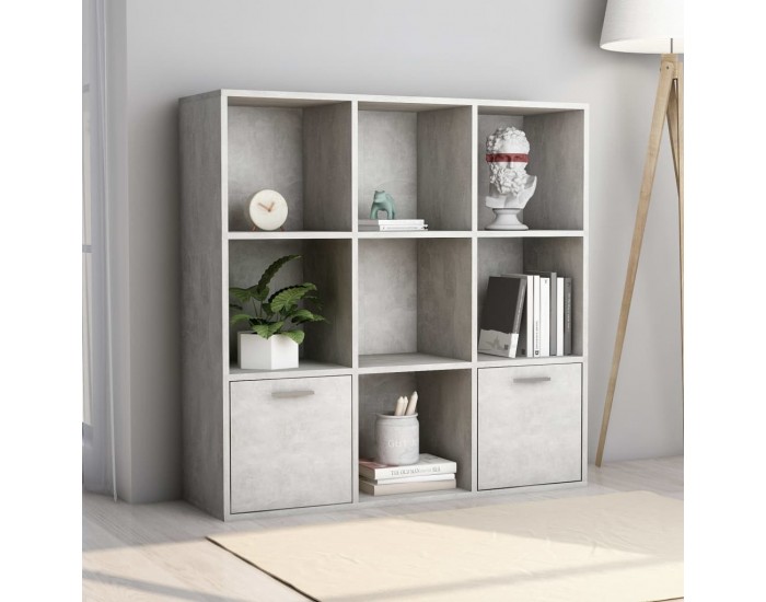 Sonata Библиотека, бетонно сива, 98x30x98 см, ПДЧ