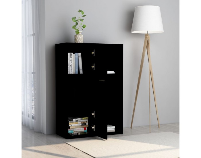 Sonata Шкаф за съхранение, черен, 60x29,5x90 см, ПДЧ