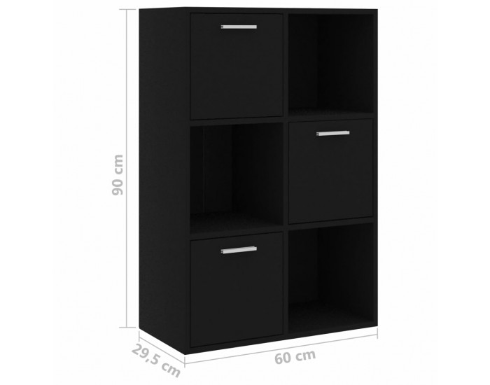 Sonata Шкаф за съхранение, черен, 60x29,5x90 см, ПДЧ
