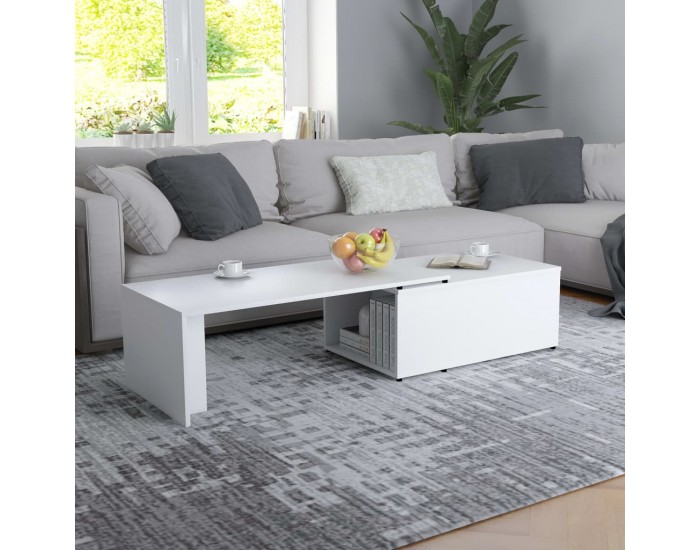 Sonata H Маса за кафе, бяла, 150x50x35 см, инженерно дърво