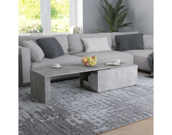 Sonata H Маса за кафе, бетонно сива, 150x50x35 см, инженерно дърво