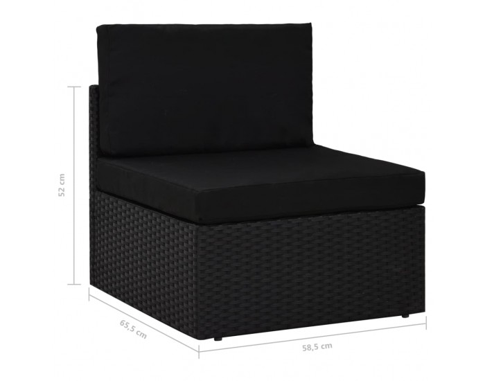 Sonata Градински комплект, 2 части, полиратан, черен