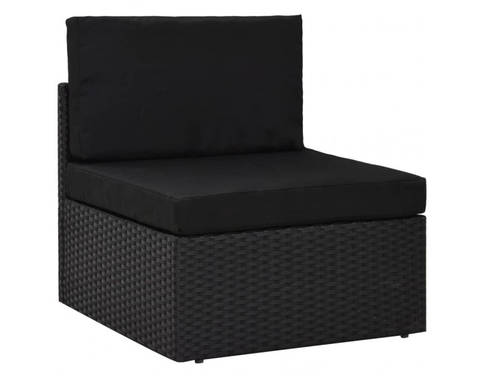 Sonata Градински комплект, 2 части, полиратан, черен