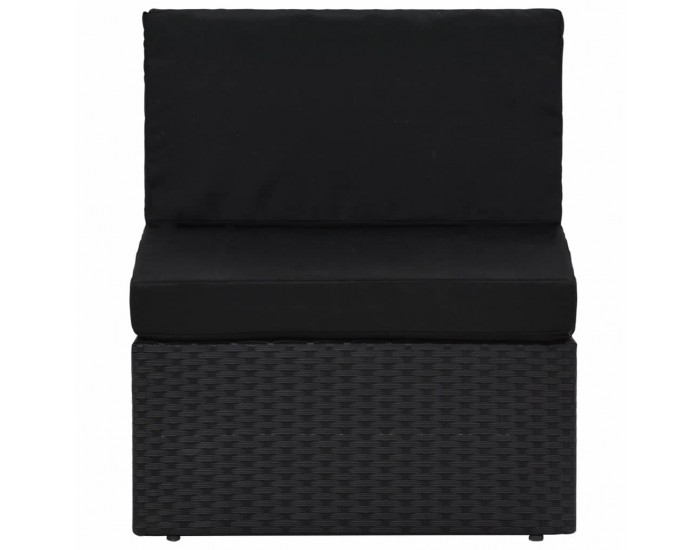 Sonata Градински комплект, 2 части, полиратан, черен