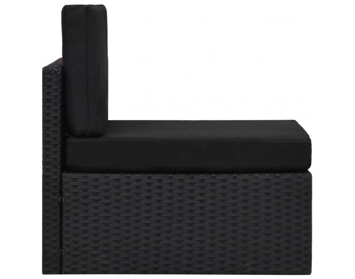 Sonata Градински комплект, 2 части, полиратан, черен