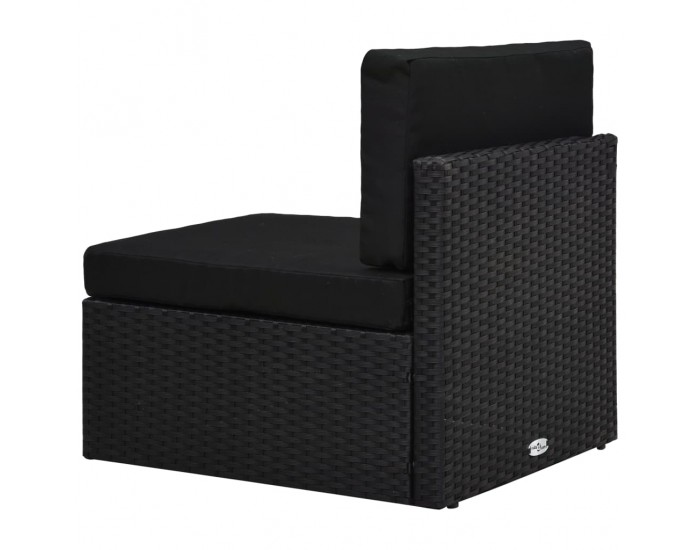 Sonata Градински комплект, 2 части, полиратан, черен