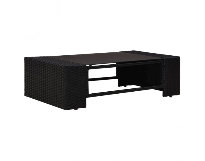 Sonata Градински комплект, 2 части, полиратан, черен