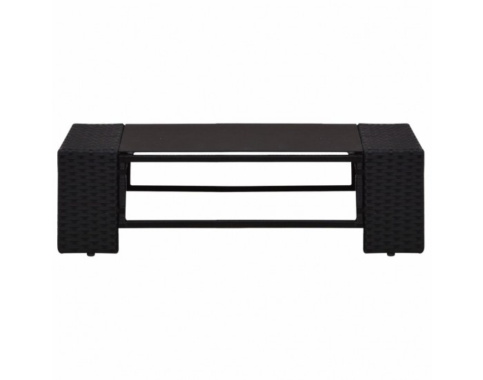 Sonata Градински комплект, 2 части, полиратан, черен