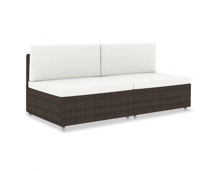 Sonata Двуместен модулен диван, полиратан, кафяв