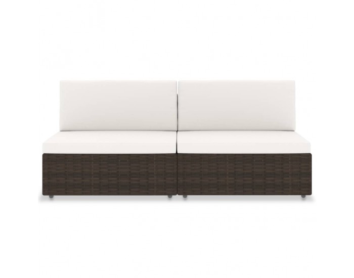 Sonata Двуместен модулен диван, полиратан, кафяв