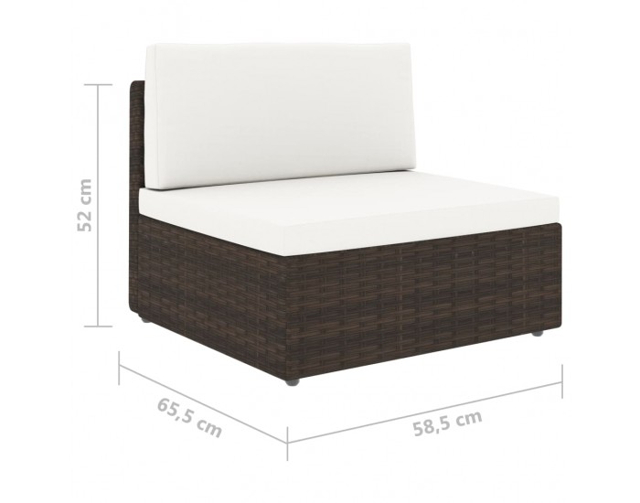 Sonata Двуместен модулен диван, полиратан, кафяв