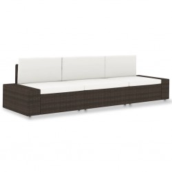 Sonata Триместен модулен диван, полиратан, кафяв - Мека мебел