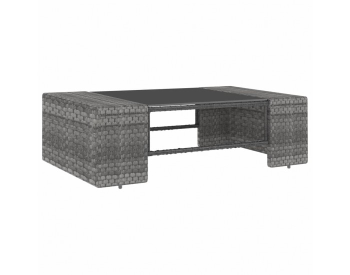 Sonata Градински комплект за отдих, 2 части, полиратан, сив