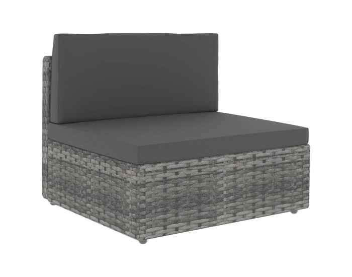 Sonata Градински комплект за отдих, 2 части, полиратан, сив