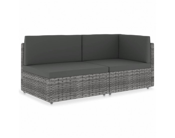 Sonata Двуместен модулен диван, полиратан, сив