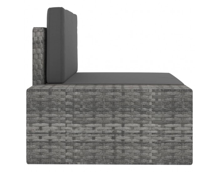 Sonata Градински комплект за отдих, 3 части, полиратан, сив