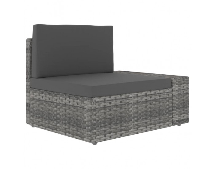 Sonata Градински комплект за отдих, 3 части, полиратан, сив