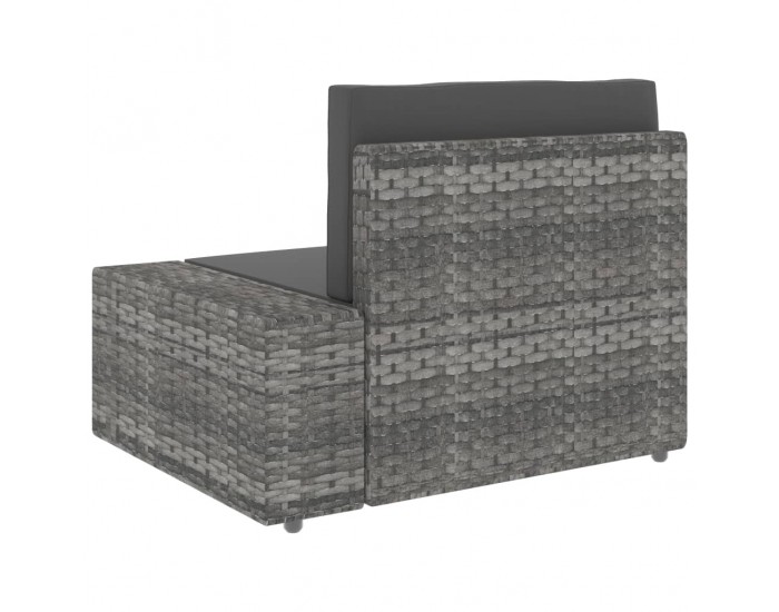 Sonata Градински комплект за отдих, 3 части, полиратан, сив