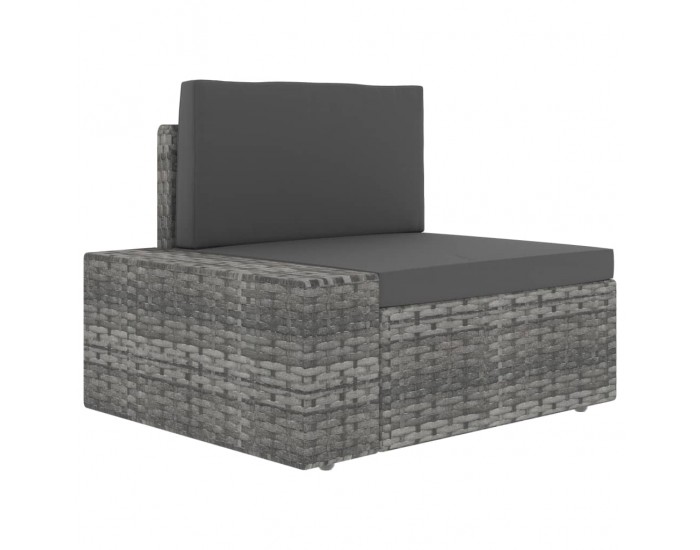 Sonata Градински комплект за отдих, 3 части, полиратан, сив