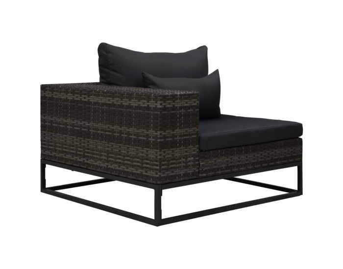 Sonata Градински комплект с възглавници, 5 части, полиратан, сив