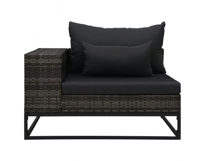 Sonata Градински комплект с възглавници, 5 части, полиратан, сив