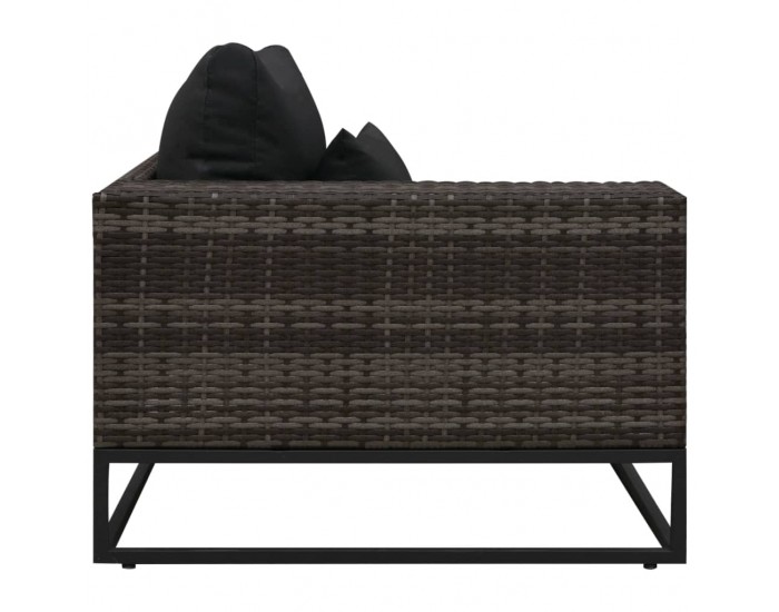 Sonata Градински комплект с възглавници, 5 части, полиратан, сив