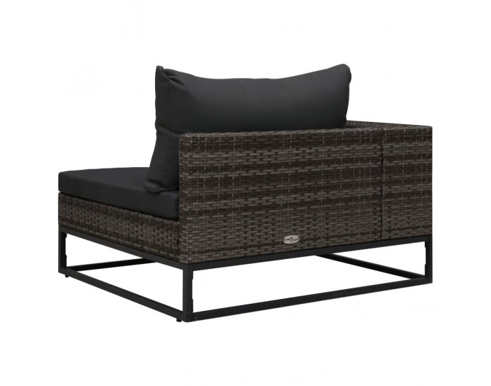 Sonata Градински комплект с възглавници, 5 части, полиратан, сив