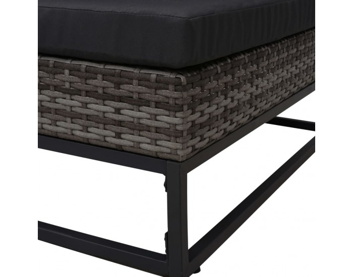 Sonata Градински комплект с възглавници, 5 части, полиратан, сив