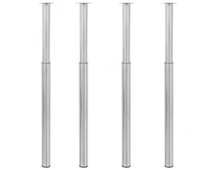 Sonata Телескопични крака за маса, 4 бр, матиран никел, 710 мм-1100 мм