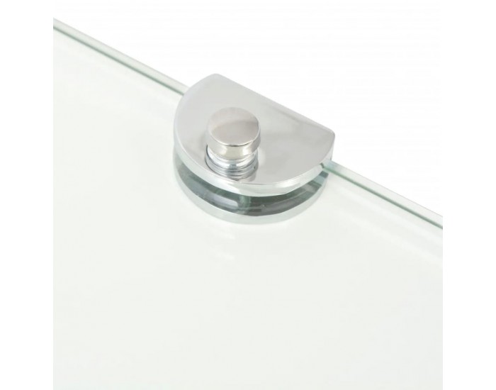 Sonata Ъглови рафтове, 2 бр, прозрачно стъкло с държачи хром, 25x25 см