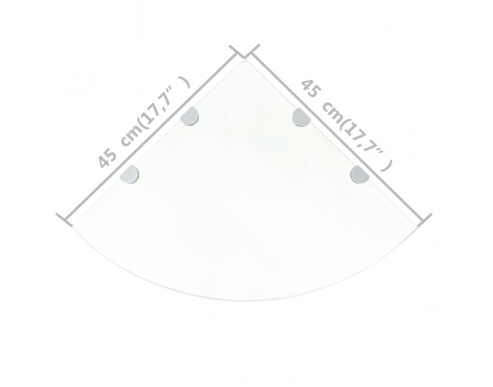 Sonata Ъглови рафтове, 2 бр, прозрачно стъкло с държачи хром, 45x45 см
