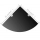 Sonata Ъглови рафтове, 2 бр, черно стъкло с държачи хром, 25x25 см