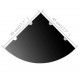 Sonata Ъглови рафтове, 2 бр, черно стъкло с държачи хром, 45x45 см