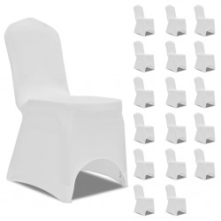 Sonata Калъфи за столове, разтегателни, бели, 18 бр - Калъфи за мебели