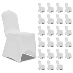 Sonata Калъфи за столове, разтегателни, бели, 24 бр - Калъфи за мебели