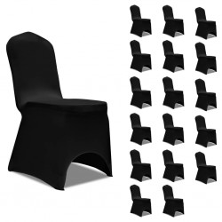 Sonata Калъфи за столове, разтегателни, черни, 18 бр - Калъфи за мебели