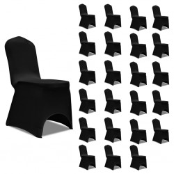 Sonata Калъфи за столове, разтегателни, черни, 24 бр - Калъфи за мебели