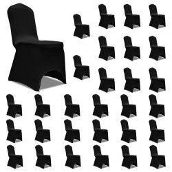 Sonata Калъфи за столове, разтегателни, черни, 30 бр - Калъфи за мебели