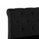 Sonata Рамка за легло, черна, кадифе, 120x200 см
