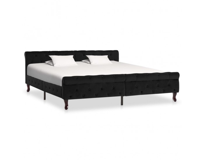 Sonata Рамка за легло, черна, кадифе, 180x200 см