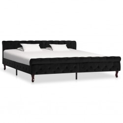 Sonata Рамка за легло, черна, кадифе, 200x200 см - Легла