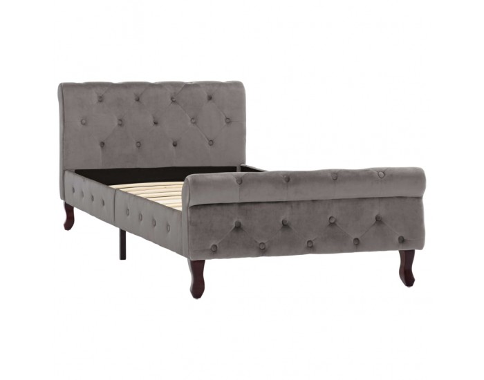 Sonata Рамка за легло, сива, кадифе, 90x200 см