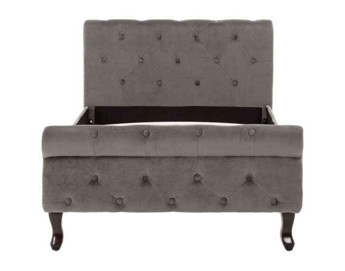 Sonata Рамка за легло, сива, кадифе, 90x200 см