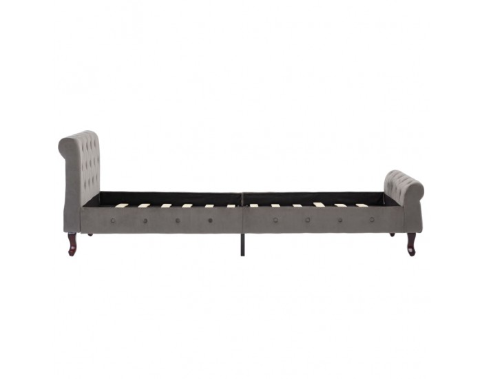 Sonata Рамка за легло, сива, кадифе, 90x200 см