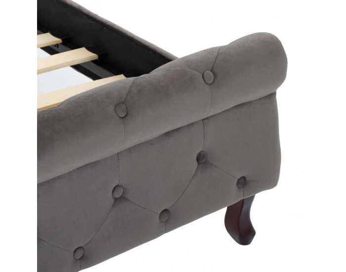 Sonata Рамка за легло, сива, кадифе, 90x200 см